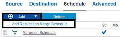 Replication merge schedule