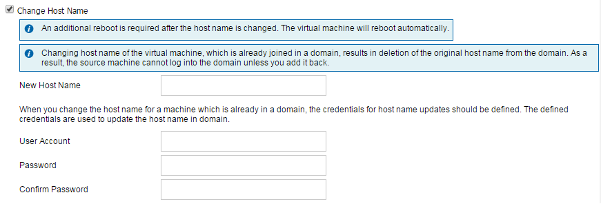 Change Instant VM hostname