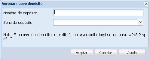 Configuración de la nube - Nuevo depósito 1