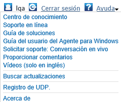 Menú Ayuda