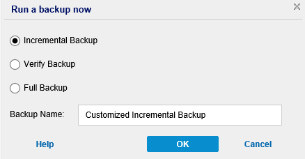 Esegui backup