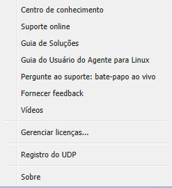 Menu Ajuda