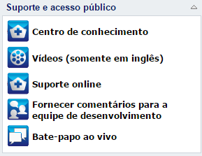 Página inicial do D2D On Demand - barra de tarefas da comunidade do suporte