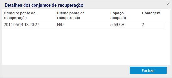 Fazer backup agora - Configurações de proteção