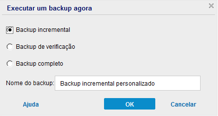 Fazer backup agora