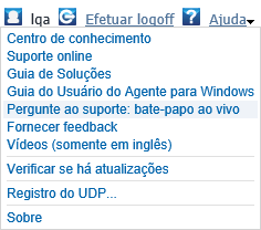 Menu Ajuda