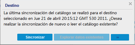 Destino de copia de archivo - Sincronización de catálogos