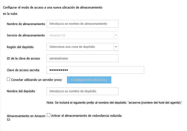 Cuadro de diálogo de adición de una cuenta de la nube