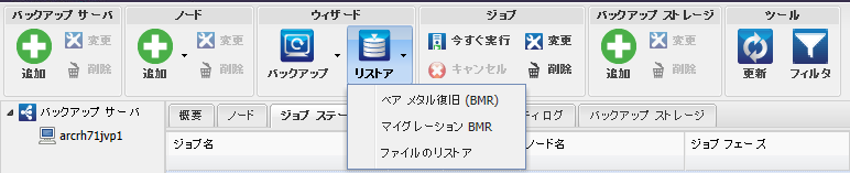 画面には、Linux エージェントのリストア オプションが表示されます。
