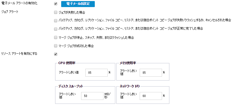 電子メール設定