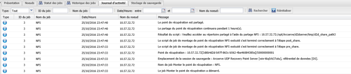 Montage d'un partage NFS ou WebDAV sur le serveur Linux