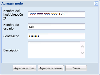 Adición de nodos con puerto nuevo