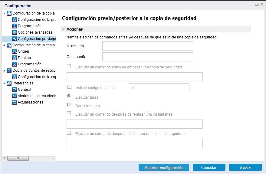 caadr--Configuración de la copia de seguridad - Configuración avanzada-W