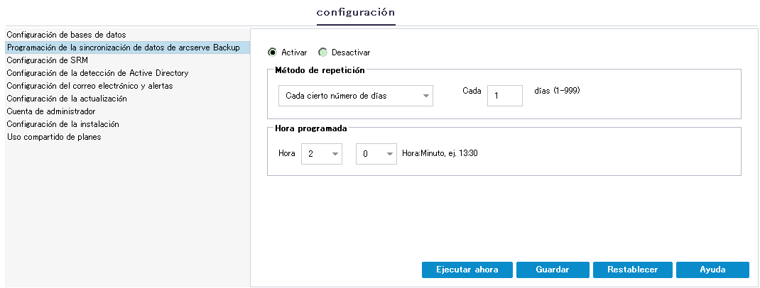 configuración