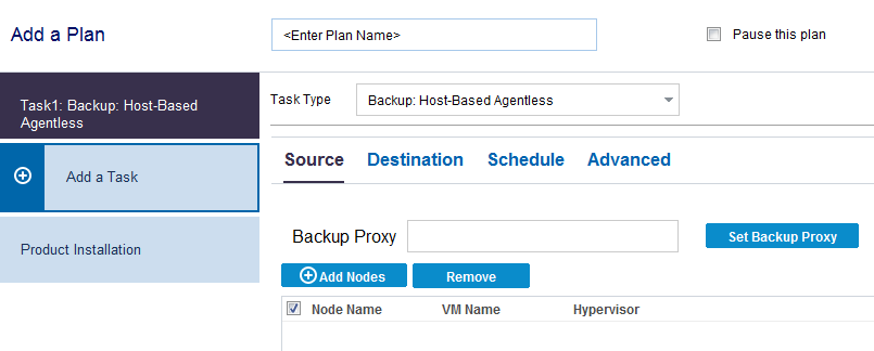 Task type for host-based agentless