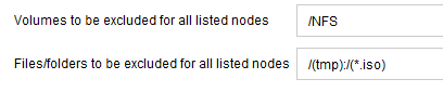 Exclude volumes in linux task