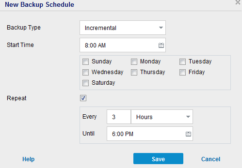 New backup schedule