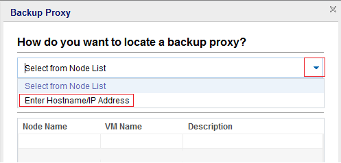 Backup proxy selection