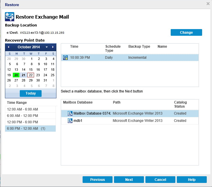 Restore Exchange Email options