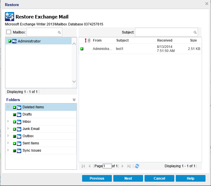Specify Exchange Email details